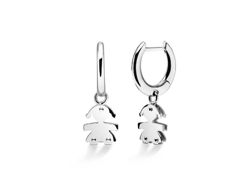 PENDANT EARRINGS GIRL WHITE GOLD LE BEBE' LBB123